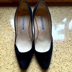Manolo Blahnik Black Suede Heels